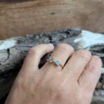 Bague ajustable pierre de lune DUO