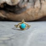 Bague en turquoise dorée NYDRI