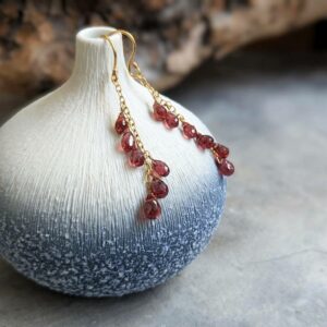 Boucles d'oreilles cascade grenat