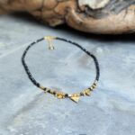 PRINCESS წახნაგოვანი შავი ონიქსის ყელსაბამი