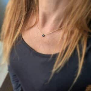 Collier onyx noir goutte AMRITSAR