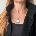 Pendentif ethnique argent et pierre de lune