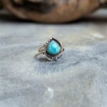Bague ethnique amazonite argent ajustable COEUR