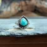 Bague ethnique amazonite argent ajustable COEUR