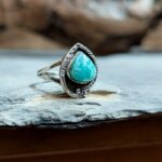Bague ethnique amazonite argent ajustable COEUR