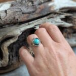 Bague ethnique amazonite argent ajustable COEUR