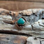 Bague ethnique amazonite argent ajustable COEUR