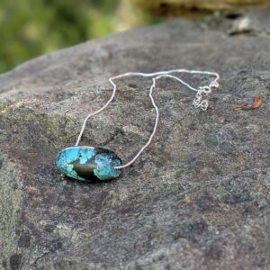 Collier turquoise argent DZI
