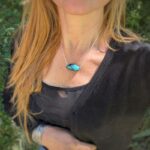 Collier turquoise argent DZI