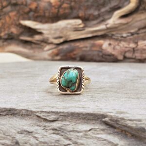 Bague ajustable turquoise argent PUSHKAR