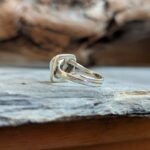 Bague ethnique pierre de lune argent ajustable COEUR