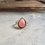 Bague ethnique rhodochrosite argent GOUTTE