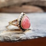 Bague ethnique rhodochrosite argent GOUTTE