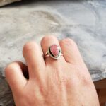Bague ethnique rhodochrosite argent GOUTTE