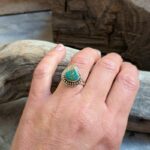 Bague ethnique turquoise argent ajustable PAON