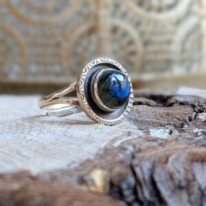 Bague ethnique labradorite argent BOMBAY