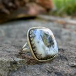 Bague opale dendritique argent ajustable