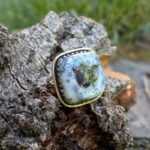 Bague opale dendritique argent ajustable