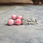 Boucles d'oreilles en rhodochrosite rose