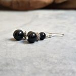 Boucles d'oreilles onyx noir YIN YANG