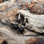 Boucles d'oreilles onyx noir YIN YANG