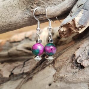 Boucles d'oreilles rubis zoïsite PETIT TEMPLE