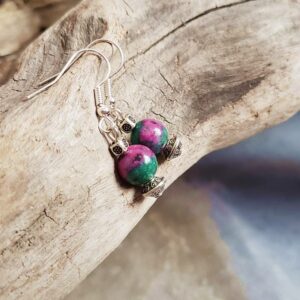 Boucles d'oreilles rubis zoïsite PETIT TEMPLE