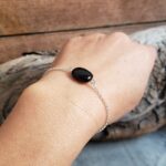 Bracelet chaîne onyx noir YIN YANG