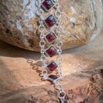 Bracelet grenat en argent