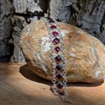 Bracelet grenat en argent