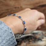 Bracelet kyanite argent réglable