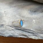Bague en argent et labradorite MARQUISE