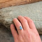 Bague en argent et labradorite MARQUISE