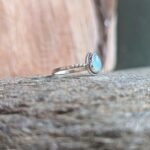 Bague fine calcédoine argent perlé