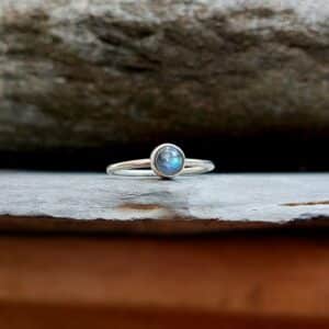 Bague fine labradorite argent 925