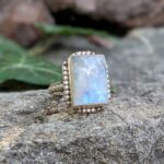 Bague pierre de lune véritable AGRA