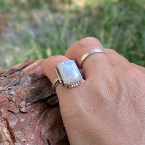 Bague pierre de lune véritable AGRA