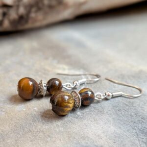Boucles d'oreilles oeil de tigre KATMANDOU
