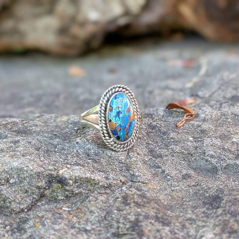 Bague artisanale argent et shattuckite Bague artisanale argent et shattuckite