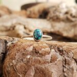 Bague fine argent et turquoise ovale