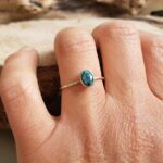 Bague fine argent et turquoise ovale