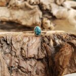 Bague fine argent et turquoise ovale