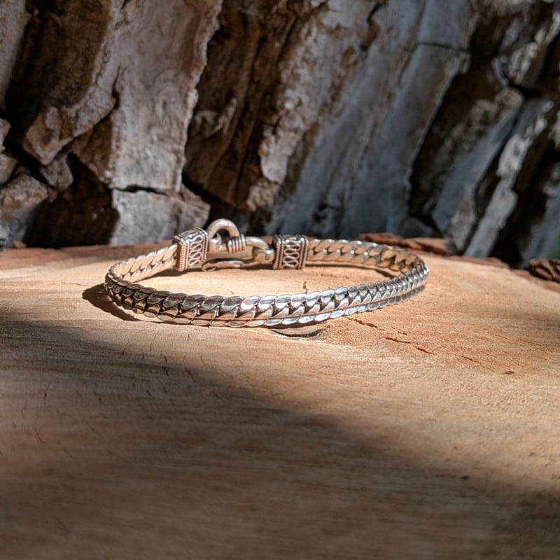 Bracelet indien argent maille serpent RAJASTHAN Bracelet indien argent maille serpent RAJASTHAN