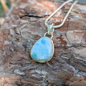 Pendentif larimar argent AMOUR