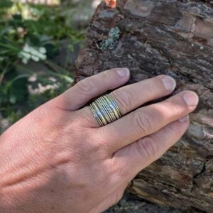 Bague large en argent tressé KAREN