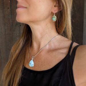 Boucles d'oreilles argent et turquoise MOSS