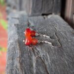 Boucles d'oreilles en cornaline rouge