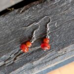 Boucles d'oreilles en cornaline rouge