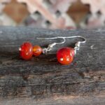 Boucles d'oreilles en cornaline rouge
