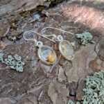 Boucles d'oreilles en quartz rutile doré